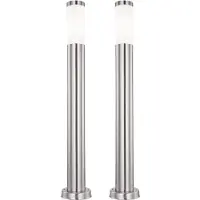 Globo Lighting Set van 2 buiten staande lampen roestvrij staal tuinpad buitenverlichting vloer spots binnenplaats zuil lampen