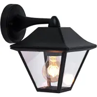 V-TAC Buitenlamp wandlamp zwart huis lantaarn wandlamp helder glas, aluminium, DxH 23,5x22,5 cm
