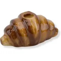 House Vitamin Candle holder croissant dolomite brown 14,5x8,5x6,5cm