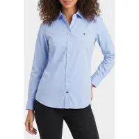 Tommy Hilfiger Flex Poplin Custom Shirt Light Blue Maat: 43 | Overhemden Outlet | Heren | Blauw