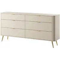 NADUVI Collection Dressoir Olivia 6 lades | NADUVI Collection spaanplaat beige 172x84x38 cm dressoirs | NADUVI