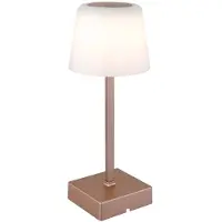 Globo LED tafellamp touchdimmer tafellamp oplaadbare bijzetlamp CCT, metaal champagne, 2W 100Lm warm-koud wit, DxH 8,5x25,5 cm