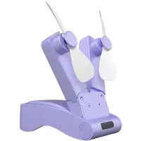 VHV -Handventilator en Tafelventilator 2-in-1 - Krachtige Dubbele Ventilator met USB - Opvouwbare Mini Ventilator met LED-Display - Compacte Pocket Fan voor Reizen, Kantoor, Studentenkamer