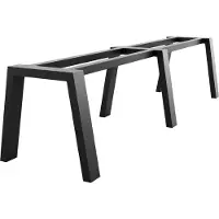 MetaloPro Tafelonderstel Thusia Extreme Long - Extra Lang Stalen Onderstel, Industrieel Hoekig Design, Zwart Mat, Voor Grote Tafels - 380x80x72cm