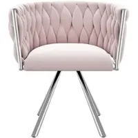 STILVORA Draaistoel - Luxe Samt - Ergonomisch Ontwerp - Voor Slaapkamer & Make-up - 360° Draaiend - Roze