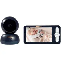 Beaba Zen Premium Video Baby Monitor – 360° Full HD met Nachtzicht – Oplaadbaar + Groot 720p HD-Scherm – Bereik ±300 m – Night Blue