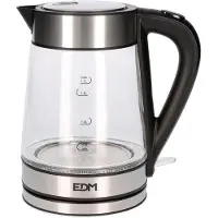 EDM Elektrische waterkoker met LED-verlichting, model 07657, glazen uitvoering, 1850-2200 W, 1,7 liter