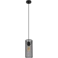 Globo Hanglamp hanglamp metaal zwart kooi woonkamer lamp plafondlamp in kooi design, rastervorm, 1x E27, DxH 12x120 cm