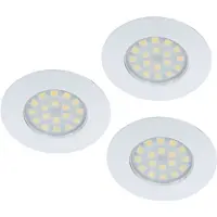 Globo Lighting Inbouw armatuur Lamp Plafondspot Inbouwspot woonkamer, rond wit, 1x LED 3,6W 230Lm 3300K, DxH 7x1,2, set van 3