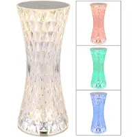 Globo Tafellamp Decoratieve lamp met kleurwissel LED tafellamp kristal look Woonkamerlamp, RGB kleuren fixeerbaar, DxH 8 x 18,5 cm