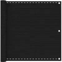vidaXL Balkonscherm Zwart 75 x 700 cm HDPE en Aluminium