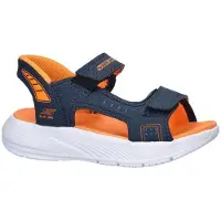 SKECHERS Hands Free Slip-ins: Microspec-Splash Hydro Ease imitatieleren sandalen - donkerblauw/oranje Jongens Imitatieleer - maat 34