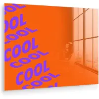 MuchoWow Glasschilderij 160x120 cm - Schilderij acrylglas - Cool - Paars - Oranje - Foto op glas - Muurdecoratie woonkamer - Wanddecoratie slaapkamer - Schilderijen