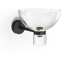 Flos Wandlamp Nocturne Bowl, dimbaar, zwart, Hal, Aluminium, Design, wandlamp