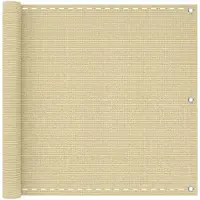 vidaXL Balkonscherm Beige 90 x 700 cm HDPE en Aluminium