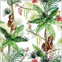 Ambiente Lunch Servetten Orangutan white - - 33x33 cm