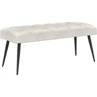 vidaXL Bank met knopen tufting Crèmekleurig 110 x 40 x 46 cm Fluweel