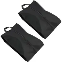 Markenlos - Schoenentassen voor reizen, waterdichte en vuilafstotende schoenenzakken voor koffer en bagage, ideaal voor sport, vakantie en zakenreizen, geschikt voor schoenen tot maat 47, zwart