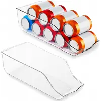 Famanu – Set van 2 transparante drankorganizers voor koelkast en voorraadkast