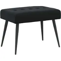 vidaXL Bank met knopen tufting Zwart 60 x 40 x 45 cm fluweel
