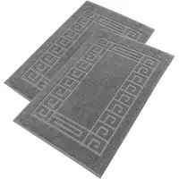 Famanu – Set van 2 badmatten van badstof 100% katoen hoogwaardige badmatten voor de douche extra zacht absorberend en machinewasbaar Made in Italy donkergrijs 60 x 90 cm