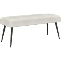 vidaXL Bank met knopen tufting Crèmekleurig 110 x 40 x 46 cm fluweel