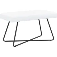 vidaXL Bank met knopen tufting Wit 80 x 40 x 46 cm Stof