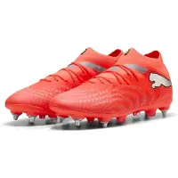 Puma Voetbalschoen 'Future 9 Pro' zilvergrijs / lichtgrijs / neonrood
