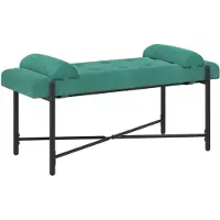 vidaXL Knopgestoffeerde Bank met Kussens Turquoise 110 x 40 x 46 cm