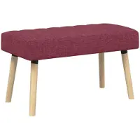 vidaXL Kanaalgeplooide Bank Wijnrood 80 x 40 x 46 cm Stof