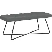 vidaXL Bank met knopen tufting Donkergrijs 110 x 40 x 46 cm Stof