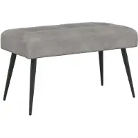 vidaXL Bank met knopen tufting Lichtgrijs 80 x 40 x 46 cm fluweel