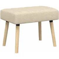 vidaXL Kanaalgeplooide Bank Crèmekleurig 60 x 40 x 45 cm Stof