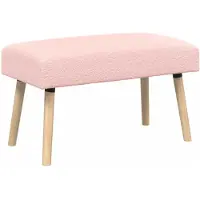 vidaXL Bank Effen Roze 80 x 40 x 46 cm Bouclé