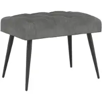 vidaXL Bank met knopen tufting Donkergrijs 60 x 40 x 45 cm Fluweel