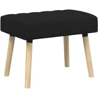 vidaXL Kanaalgeplooide Bank Zwart 60 x 40 x 45 cm Stof