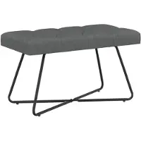 vidaXL Bank met knopen tufting Donkergrijs 80 x 40 x 46 cm Stof