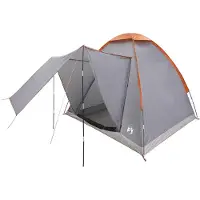 vidaXL Kamperen tent Grijs en Oranje 2-persoons Polyester en Staal