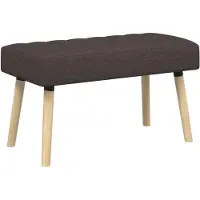 vidaXL Kanaalgeplooide Bank Donkerbruin 80 x 40 x 46 cm Stof
