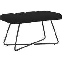 vidaXL Bank met knopen tufting Zwart 80 x 40 x 46 cm Stof