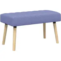 vidaXL Kanaalgeplooide Bank Jeans Blauw 80 x 40 x 46 cm Stof