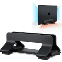 Markenlos – Aluminium Verticale Laptopstandaard Dockhouder - Verstelbare Sleufbreedte 12-42mm - Ruimtebesparende Verticale Opslag voor Laptops