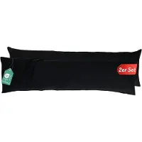 Famanu – Overtrek 40 x 145 cm set van 2 kussenslopen kussenhoes met ritssluiting 100% katoen ademend kussensloop voor zijslaapkussen