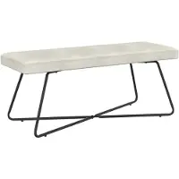 vidaXL Bank Crèmekleurig 110 x 40 x 45 cm fluweel