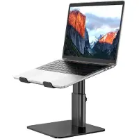 Famanu - Aluminium laptopstandaard verstelbaar voor 10-15.6 inch laptops zwart