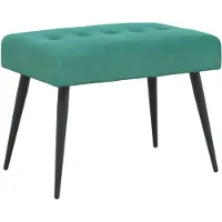 vidaXL Bank met knopen tufting Turquoise 60 x 40 x 45 cm fluweel