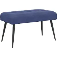 vidaXL Bank met knopen tufting Politieblauw 80 x 40 x 46 cm fluweel
