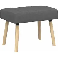 vidaXL Kanaalgeplooide Bank Donkergrijs 60 x 40 x 45 cm Stof