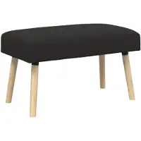 vidaXL Bank Effen Zwart 80 x 40 x 46 cm Bouclé