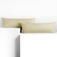 Famanu - 2 kussenslopen 40x200 cm katoen ritssluiting beige amber